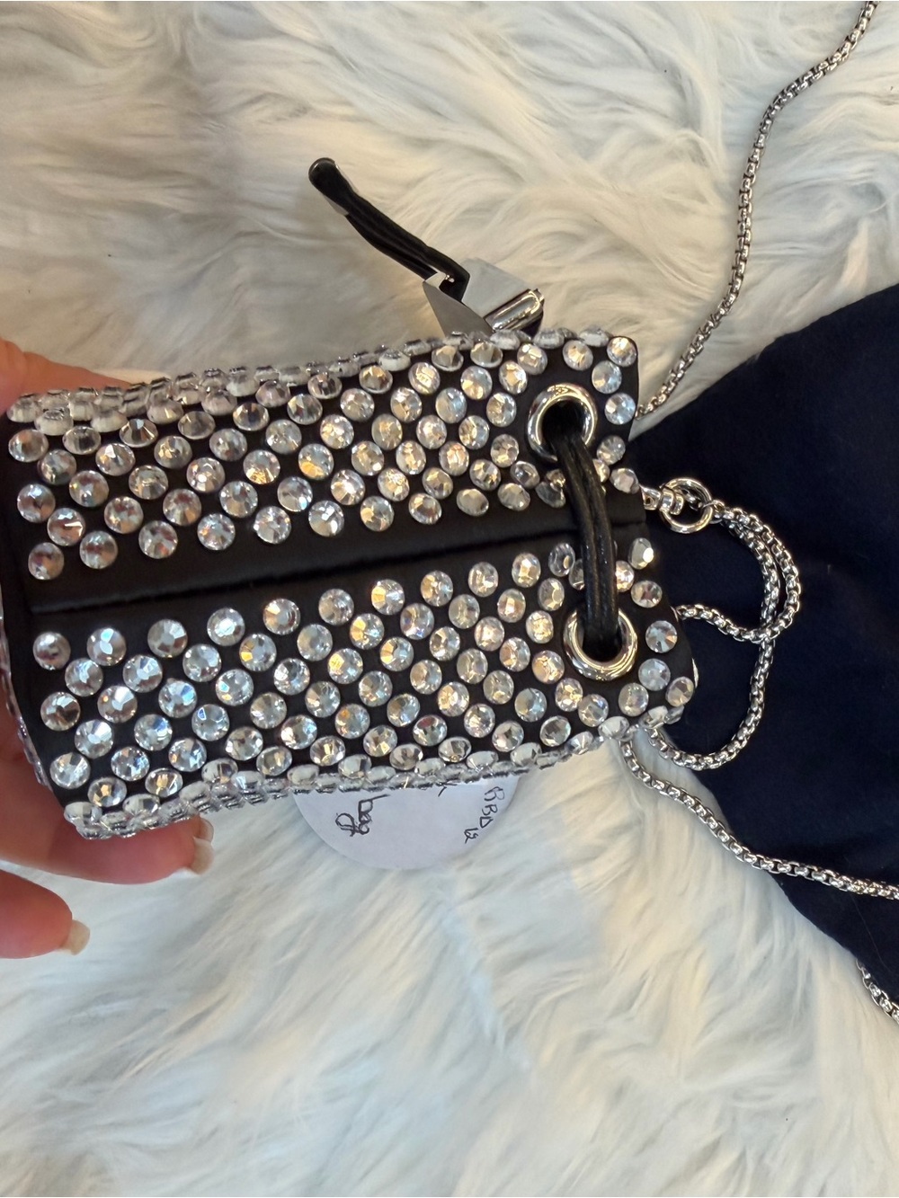 PRADA SATIN CRYSTAL MINI DRAWCORD POUCH SHOULDER BAG - Picture 4 of 10